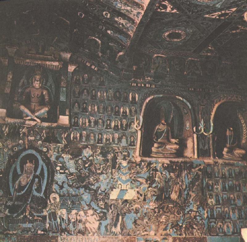 william r clark denna vangmalning fran 400 talet hittade stein de tusen buddhornas grotta Sweden oil painting art